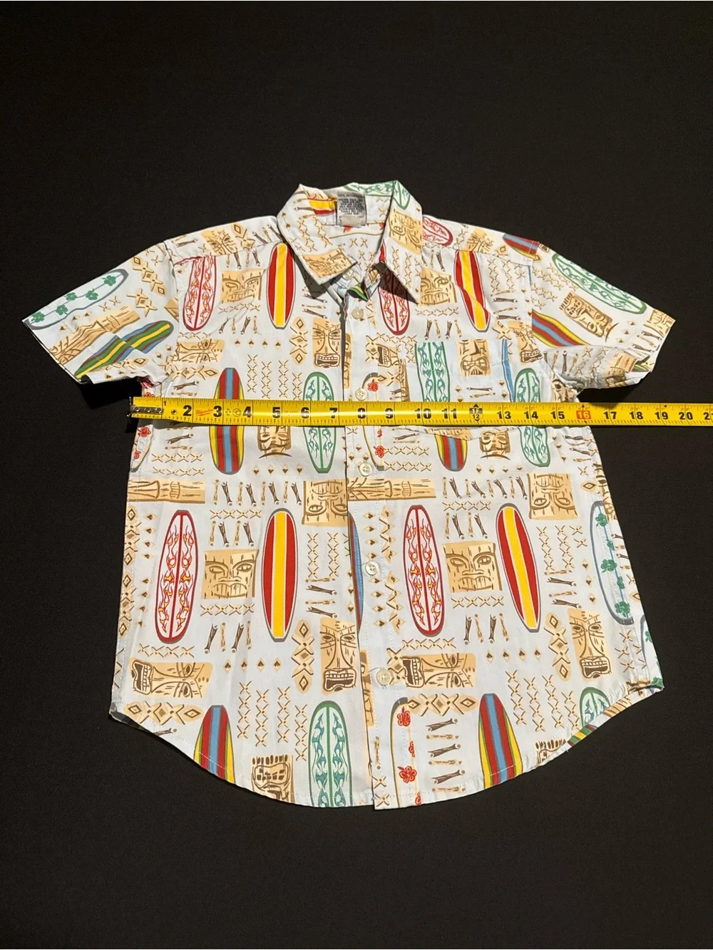 Old Navy Light Blue Hawaiian Kids Youth Short-Sleeve Surf Print Button-Up S